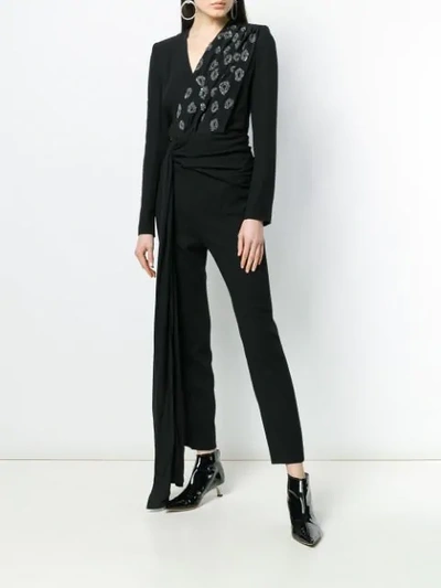 Shop Givenchy Embroidered Wrap In 001 Black