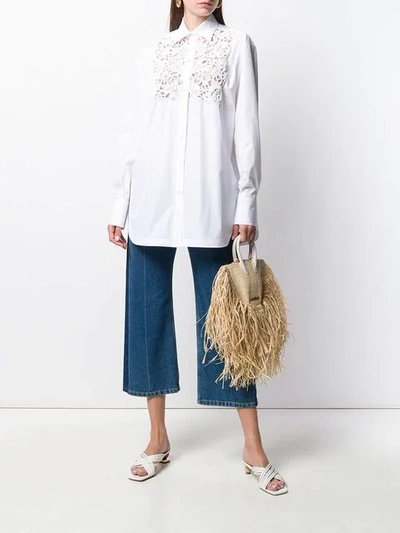 Shop Valentino Lace Chest Shirt In White