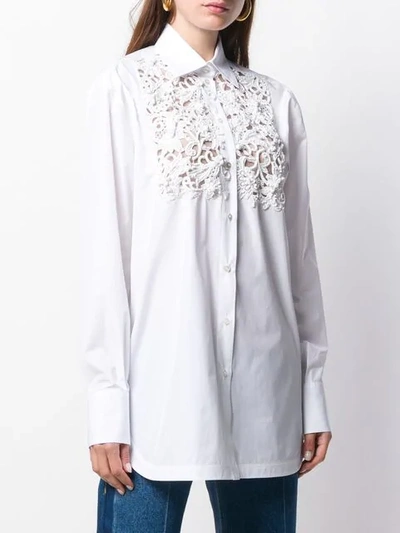 Shop Valentino Lace Chest Shirt In White