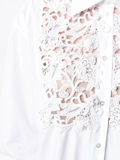 Shop Valentino Lace Chest Shirt In White