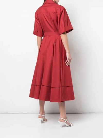 Shop Khaite Buttoned Flared Dress In Red