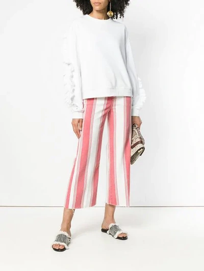 stripped crop trousers
