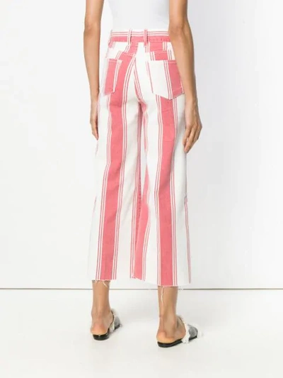 Shop Frame Stripped Crop Trousers In White