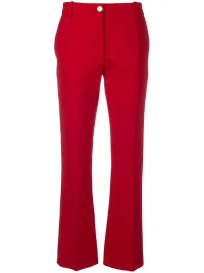 Shop Valentino Tailored Flared Trousers In Red