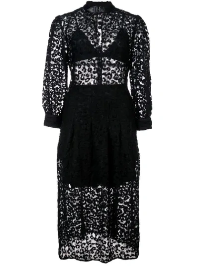 FLEUR DU MAL LEOPARD LACE DRESS - 黑色