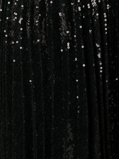 Shop Msgm Pleated Sequin Midi Skirt In Black