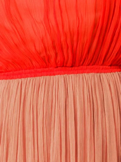 Shop Nina Ricci Pleated Flared Dress In Red