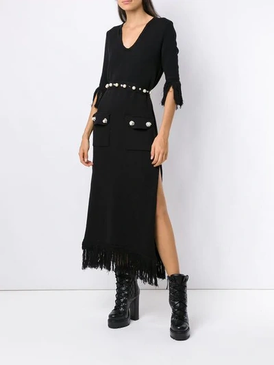 Shop Andrea Bogosian Long Knitted Dress In Black