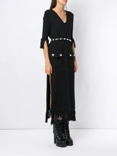 Shop Andrea Bogosian Long Knitted Dress In Black