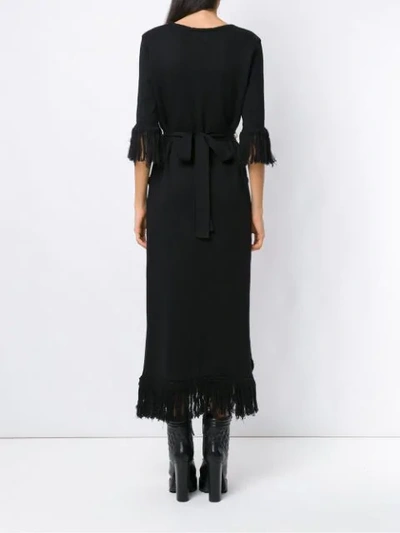 Shop Andrea Bogosian Long Knitted Dress In Black