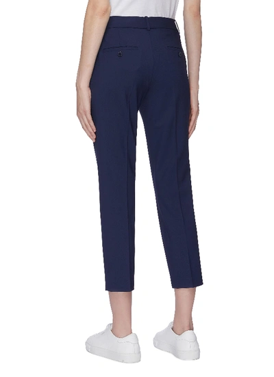 Shop Theory 'treeca' Cropped Wool Suiting Pants In Blue
