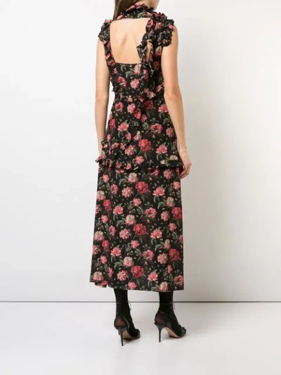 Shop R13 Floral Cut Out Maxi Dress - Black