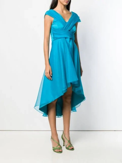 Shop Pinko Draped Asymmetrical Dress - Blue