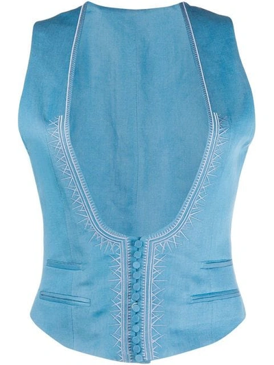Shop Haider Ackermann Cotton Waistcoat In Blue
