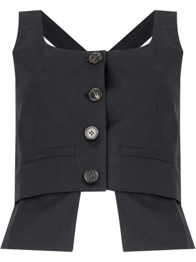 Shop Aalto Buttoned Vest Top In Blue