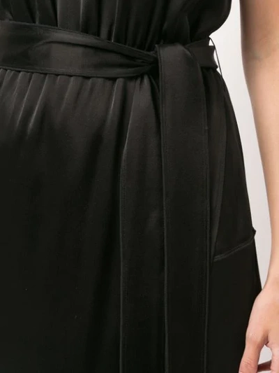 Shop Derek Lam 10 Crosby Belted V-neck Cami Dress With Asymmetric Hem - Black