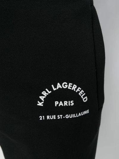Shop Karl Lagerfeld Address Logo Track Pants In Black