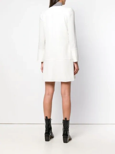 Shop Proenza Schouler Tie Neck Mini Dress In White