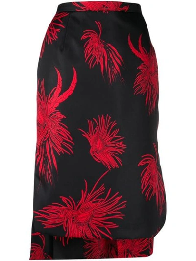 Shop N°21 Floral Mid-length Skirt In Black