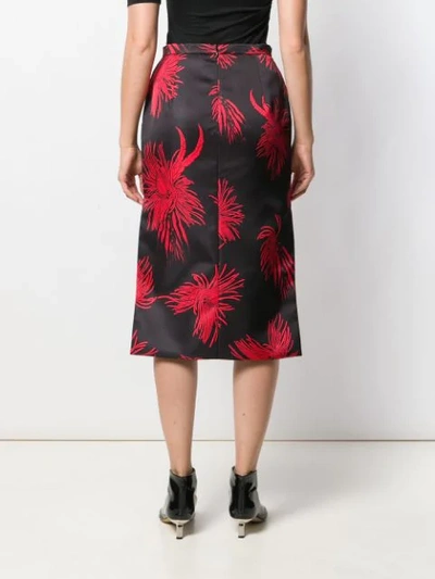 Nº21 FLORAL MID-LENGTH SKIRT - 黑色