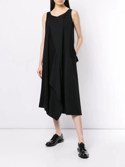 Shop Yohji Yamamoto Asymmetric Hem Dress - Black