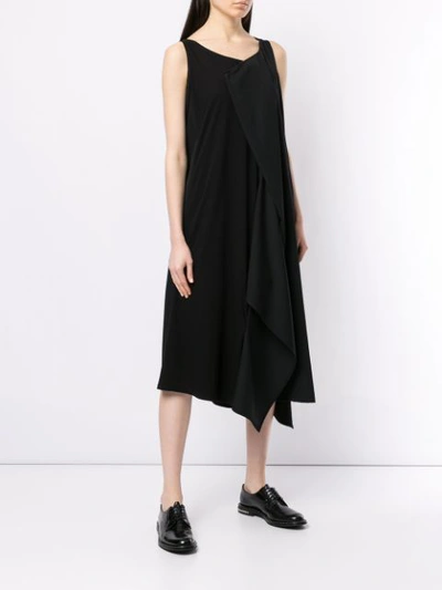 Shop Yohji Yamamoto Asymmetric Hem Dress - Black