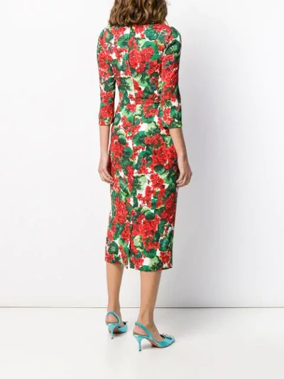 Shop Dolce & Gabbana Portofino-print Midi Dress In Red