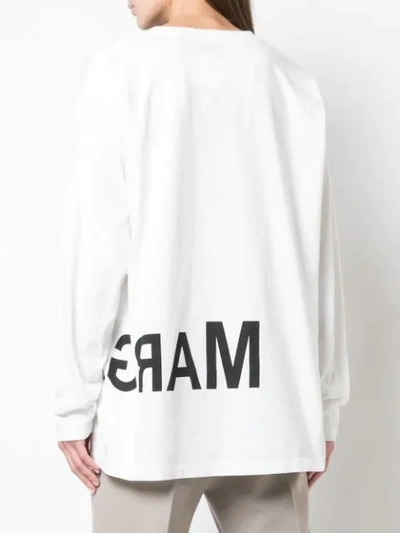 Shop Mm6 Maison Margiela Logo Long-sleeved T-shirt In White