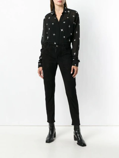 Shop Saint Laurent Star Print Shirt In Black