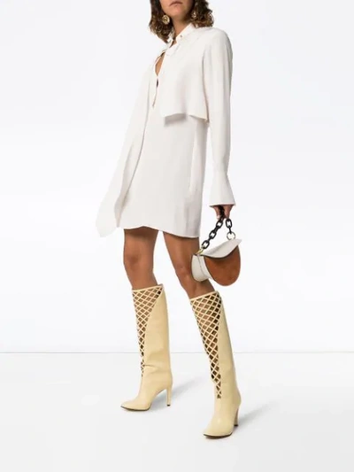 Shop Stella Mccartney Pin-collar Shirt Dress In White