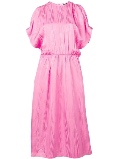 Shop Msgm Open Shoulder Midi Dress In Pink