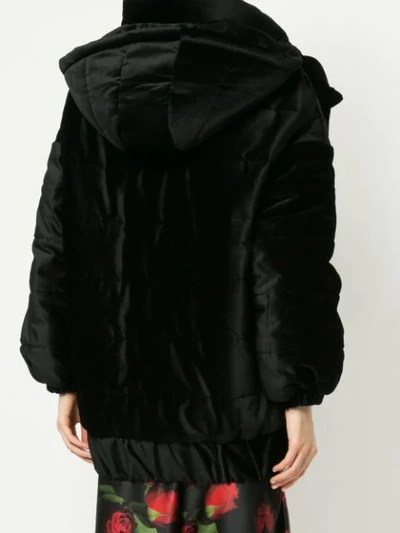 Shop Mother Of Pearl Porter Detachable Hood Velvet Jacket In Black