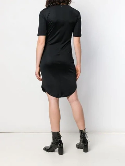 Shop Versus Printed Slim Fit T-shirt Dress In Black