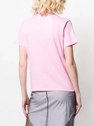 Shop Msgm T-shirt Mit Logo In Pink