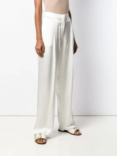 Shop Loewe Contrast Stripe Palazzo Pants In Neutrals