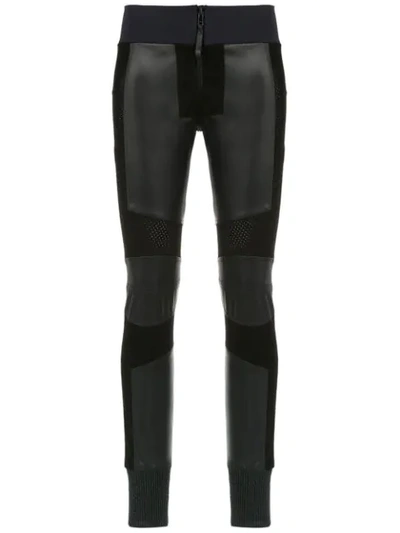 Shop Andrea Bogosian Panelled Leather Trousers In Black