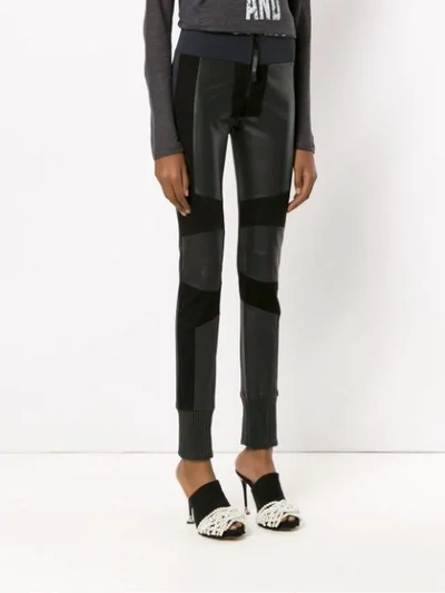 Shop Andrea Bogosian Panelled Leather Trousers In Black