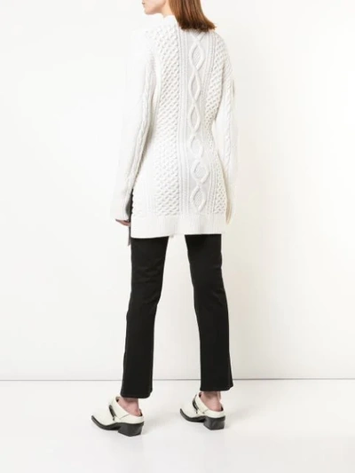Shop Proenza Schouler Cable Knit Robe Cardigan In White