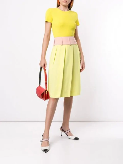 Shop Marni Pleated Skirt In Green