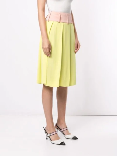 Shop Marni Pleated Skirt In Green