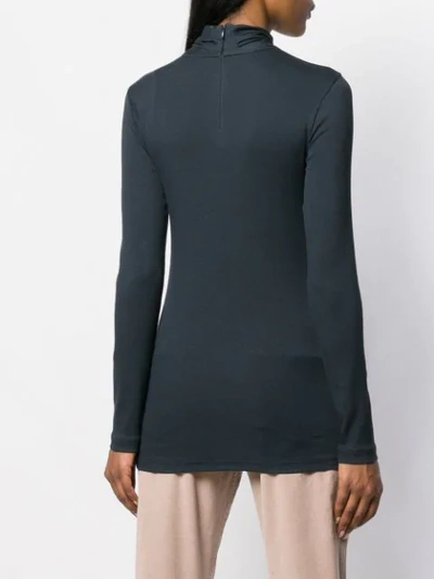Shop Brunello Cucinelli Turtle-neck Fitted Top In Blue