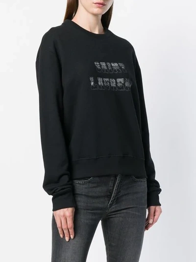Shop Saint Laurent Logo Patch Sweatshirt In Black