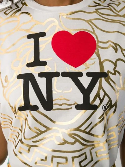 Shop Versace I Heart New York Medusa T-shirt In White
