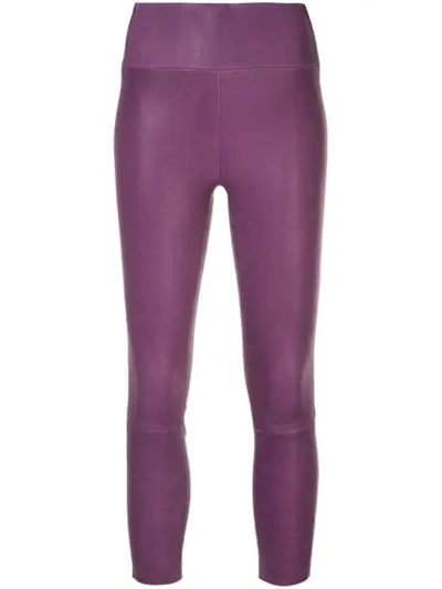 Shop Sprwmn Cropped-leggings In Purple