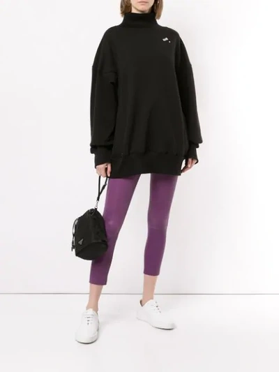 Shop Sprwmn Cropped-leggings In Purple
