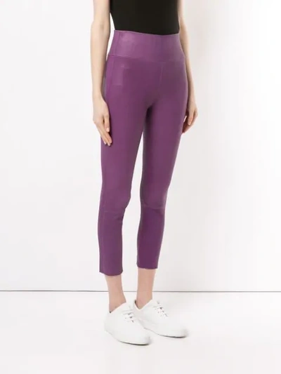 Shop Sprwmn Cropped-leggings In Purple