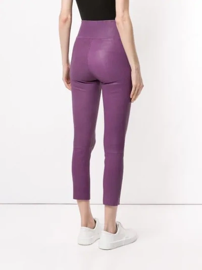 Shop Sprwmn Cropped-leggings In Purple