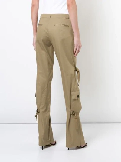 TOME TIED-DETAIL FLARED TROUSERS - KHAKI