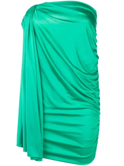 Shop Pinko Eugenia Draped Mini Dress In V23 Green