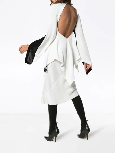 Shop Kitx Yin Yang Knotted Asymmetric Silk Dress - White